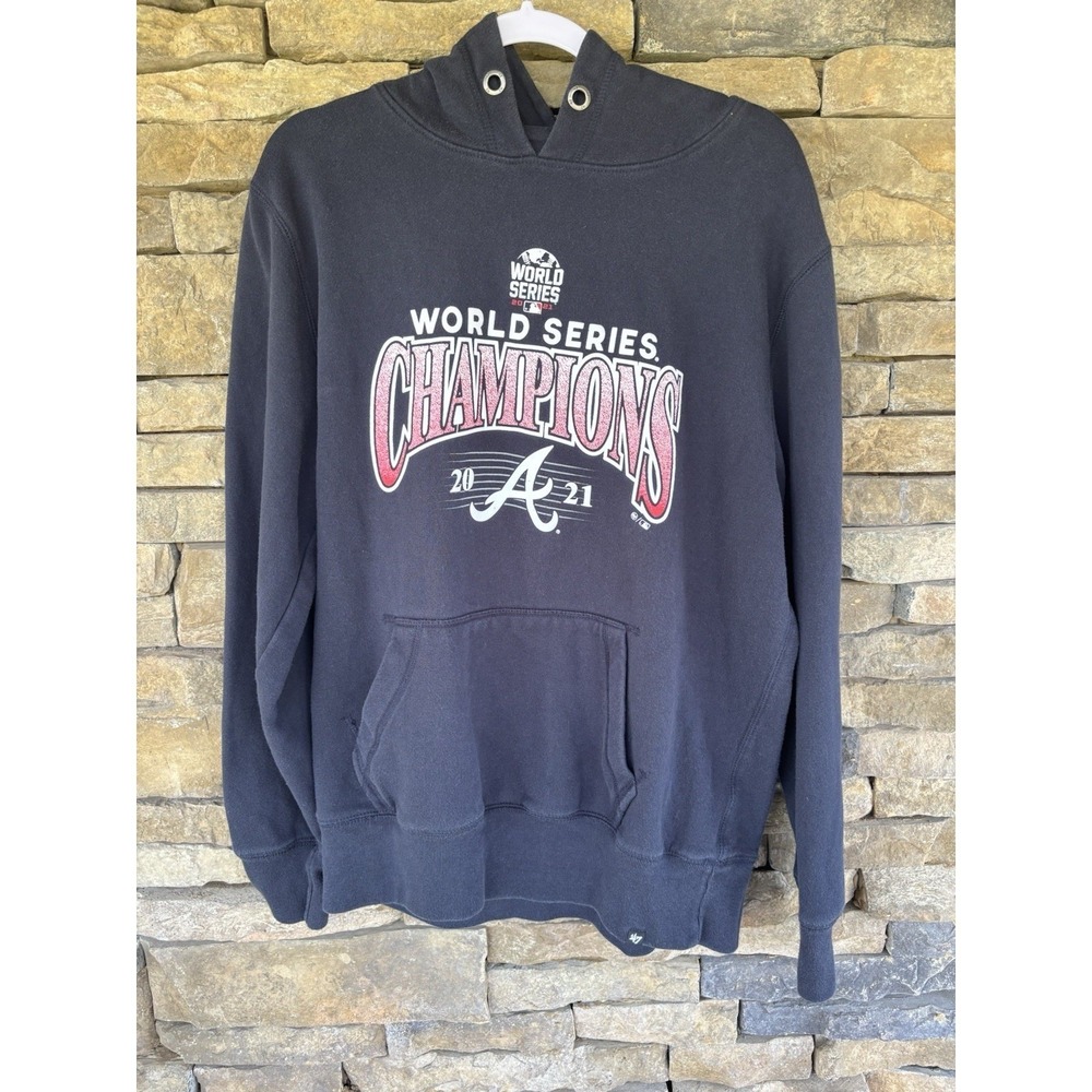 MLB World Series Atlanta Braves Hoodie, gray, men's large 47'‎ Brand